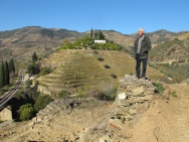 Alexandre Mariz surveys the section of dry stone terraces that are being reconstructed at Malvedos.