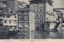 Buildings alongside the banks of the Douro in Porto suffer from the effects of the flooding during December 1909.
